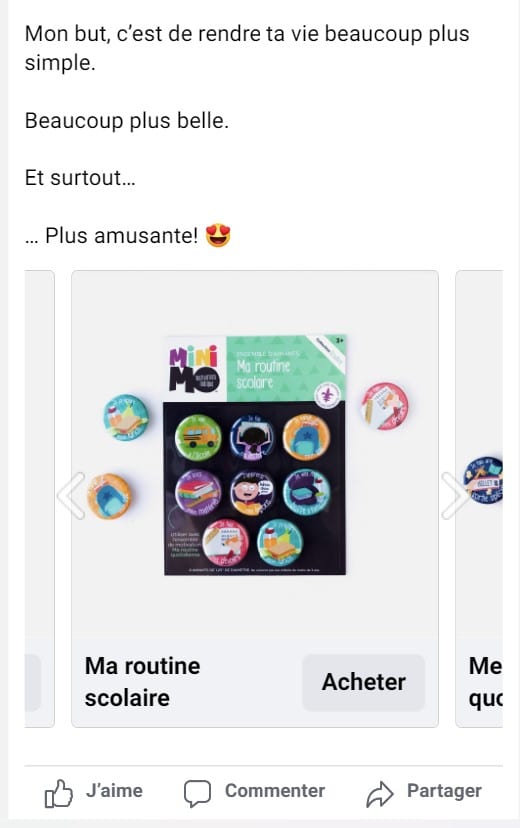 Exemple de publicité de Minimo motivation