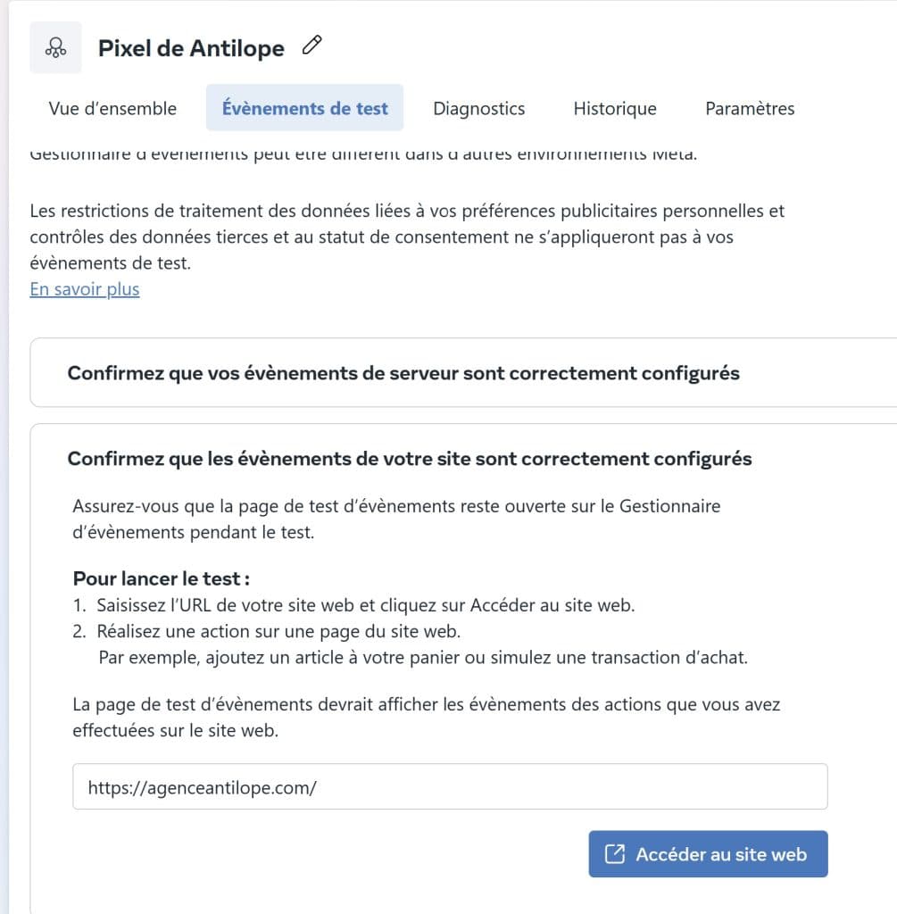 Utiliser l’outil de test d’événements pour valider les événements du pixel Facebook Utiliser l’outil de test d’événements pour valider les événements du pixel Facebook