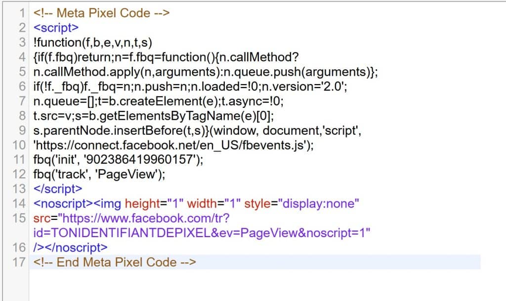 Installer le pixel dans le code de son site Web Installer le pixel dans le code de son site Web
