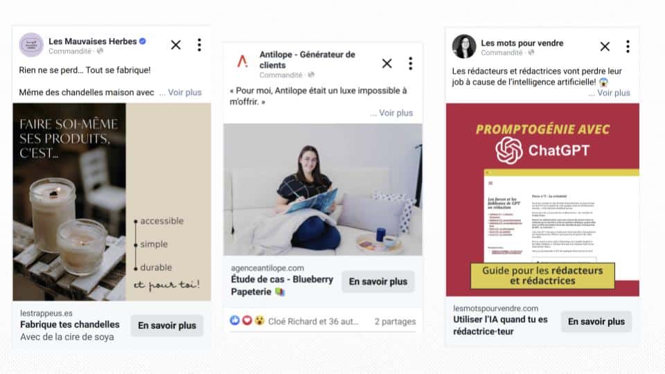 Exemples de publicités de contenu écrit Exemples de publicités de contenu écrit