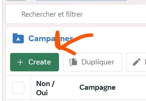 Créer une campagne DABA: Clique sur créer Créer une campagne DABA: Clique sur créer