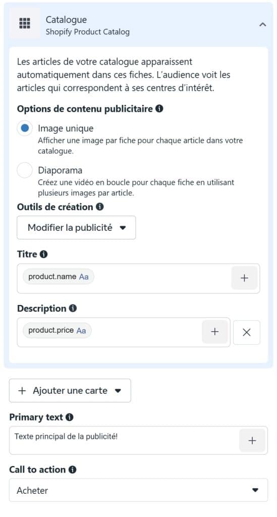 Contenu de la publicité DABA Contenu de la publicité DABA