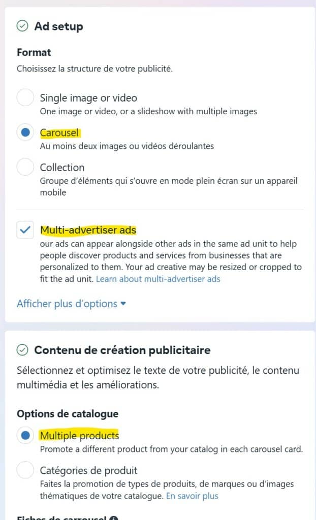 Publicité DABA configuration Publicité DABA configuration