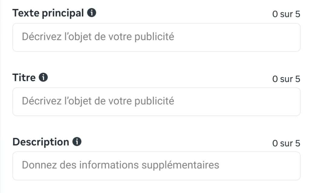 Ajout de textes, titres et descriptions